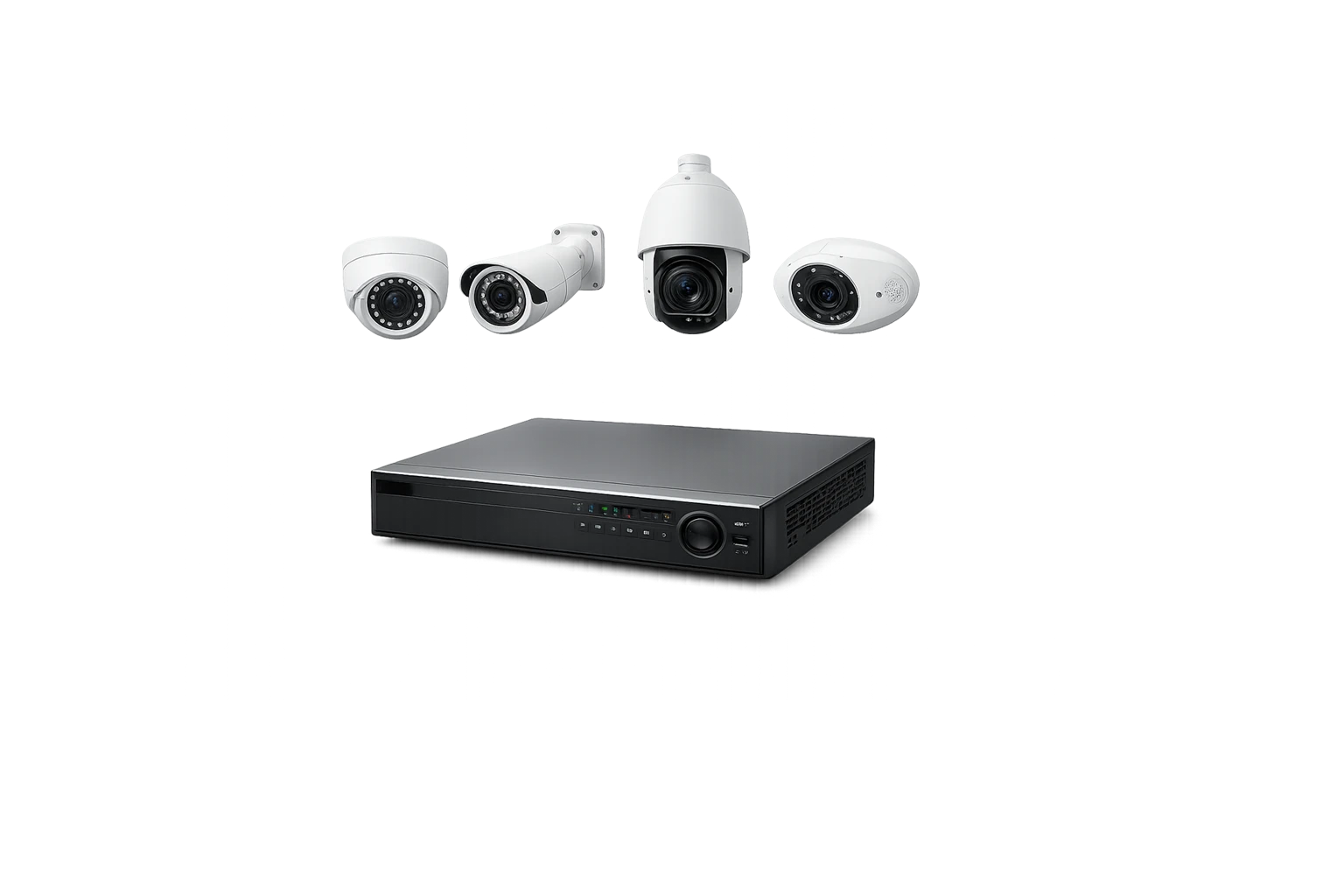 sistema de videovigilancia con cámaras y grabador para comercios