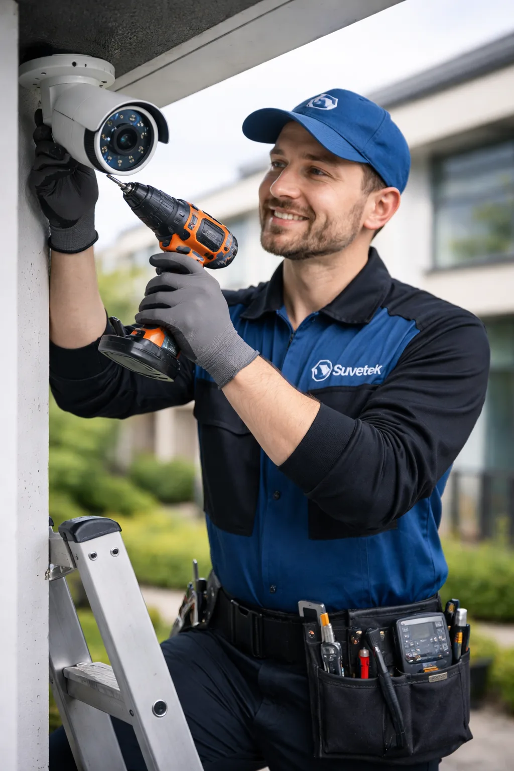 Técnico de Suvetek realizando una instalación