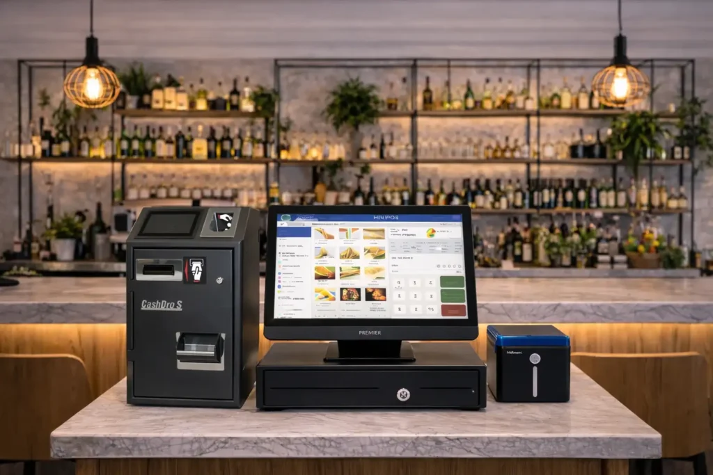 TPV para bar con cajón portamonedas e impresora de tickets