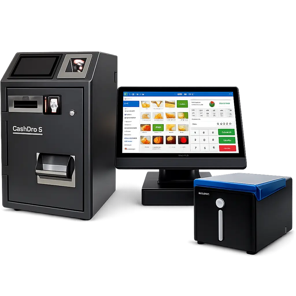 Pack TPV con cajón inteligente CashDro, monitor táctil e impresora de tickets para comercio y hostelería