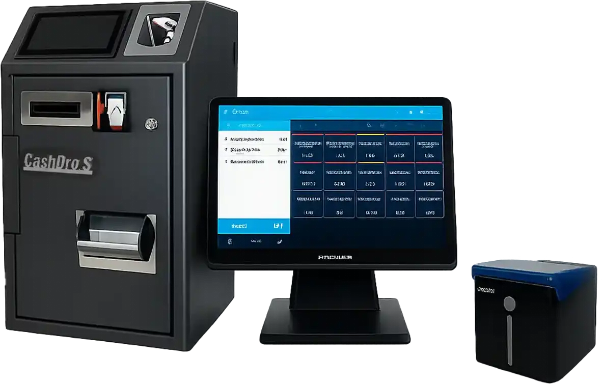 Pack TPV con cajón inteligente CashDro, monitor táctil e impresora de tickets para comercio y hostelería